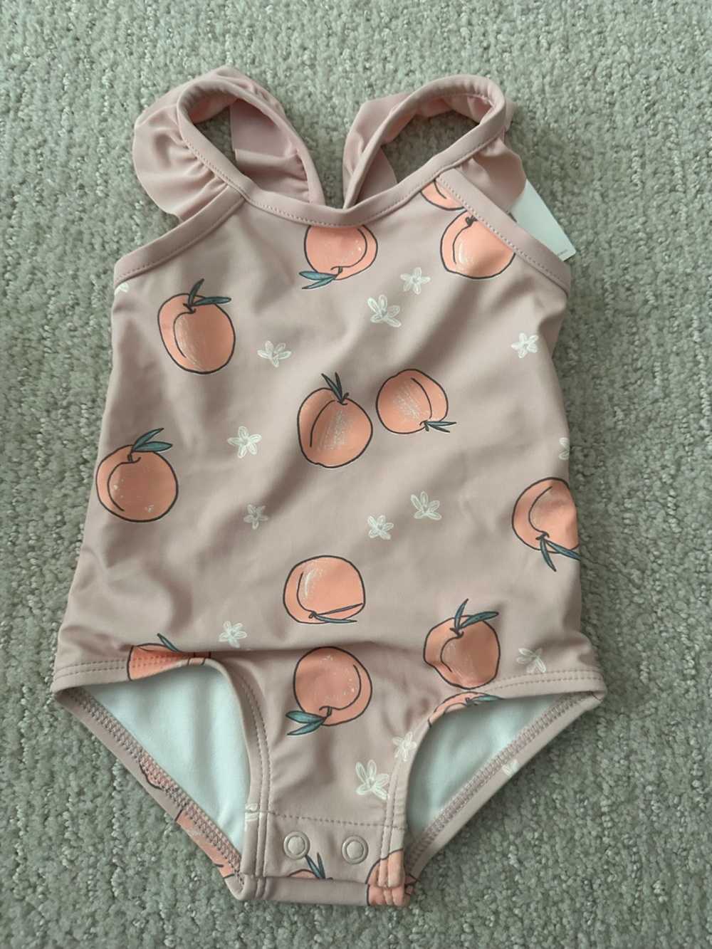 Carter's Peach Print One-Piece Swimsuit - Blush Peach